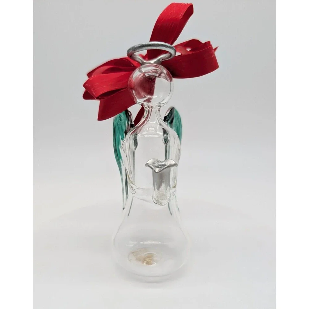 Vtg Soffieria Parise Hand Blown Glass Christmas Angel Candle Holder Italy